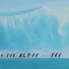 Bilder-KARE Design Gerahmtes Bild Walking Penguins 140X140Cm