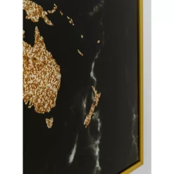 Bilder-KARE Design Gerahmtes Bild World Map 150X100Cm