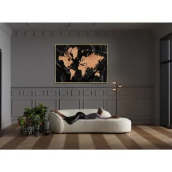 Bilder-KARE Design Gerahmtes Bild World Map 150X100Cm