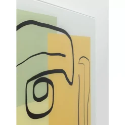 Bilder-KARE Design Glasbild Art Face Pastell 100X100Cm