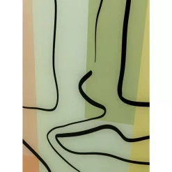 Bilder-KARE Design Glasbild Art Face Pastell 100X100Cm