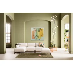 Bilder-KARE Design Glasbild Art Face Pastell 100X100Cm