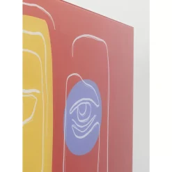 Bilder-KARE Design Glasbild Art Face Rot 100X100Cm