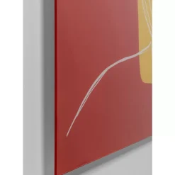 Bilder-KARE Design Glasbild Art Face Rot 100X100Cm