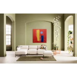 Bilder-KARE Design Glasbild Art Face Rot 100X100Cm