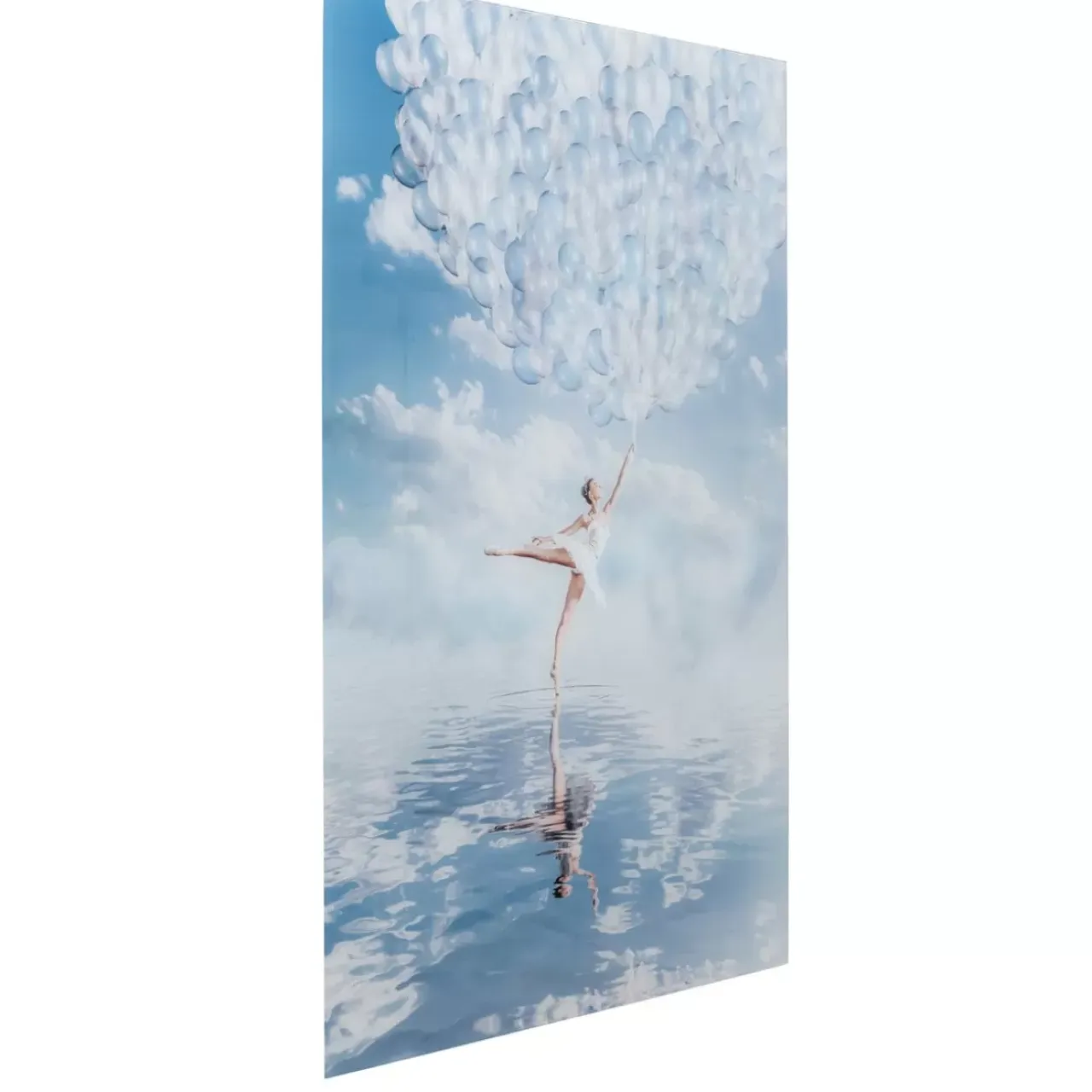 Bilder-KARE Design Glasbild Balloon Girl 100X150Cm