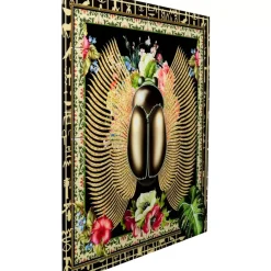 Bilder-KARE Design Glasbild Beetle Flower 100X100Cm