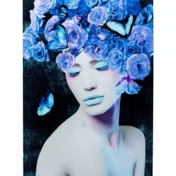 Bilder-KARE Design Glasbild Blue Queen 80X120Cm