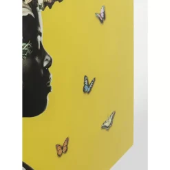 Bilder-KARE Design Glasbild Bouquet Beauty Gelb 100X100Cm