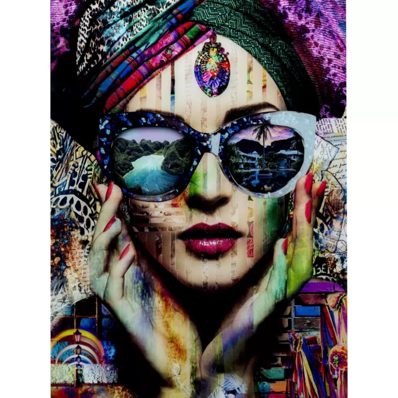 Bilder-KARE Design Glasbild Colorful Artist 80X120Cm