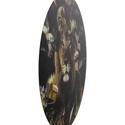 Bilder-KARE Design Glasbild Curious Lion O100Cm