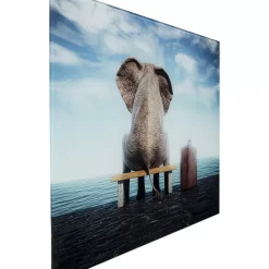 Bilder-KARE Design Glasbild Elephant Journey 60X40Cm