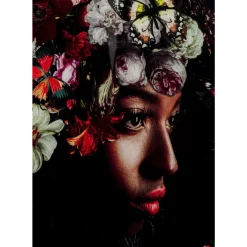 Bilder-KARE Design Glasbild Flowery Shoulder View 150X100Cm