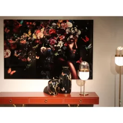 Bilder-KARE Design Glasbild Flowery Shoulder View 150X100Cm