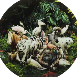 Bilder-KARE Design Glasbild Jungle Animals O120Cm