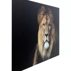 Bilder-KARE Design Glasbild King Of Lion 150X100Cm