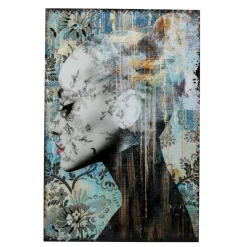 Bilder-KARE Design Glasbild Lady Flower 100X150Cm