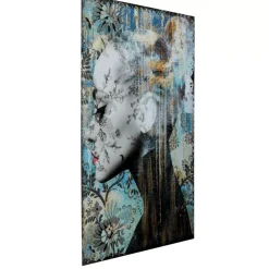 Bilder-KARE Design Glasbild Lady Flower 100X150Cm