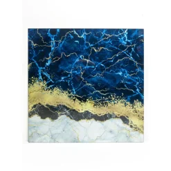 Bilder-KARE Design Glasbild Metallic Ocean 100X100Cm