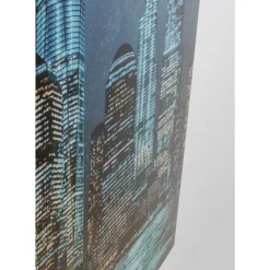 Bilder-KARE Design Glasbild Night Skyline 90X120Cm