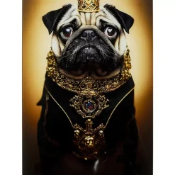 Bilder-KARE Design Glasbild Prince Pug 40X60Cm