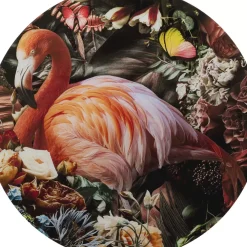 Bilder-KARE Design Glasbild Proud Flamingo O100Cm