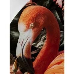 Bilder-KARE Design Glasbild Proud Flamingo O100Cm