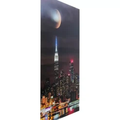 Bilder-KARE Design Glasbild Skyline Moon 80X120Cm