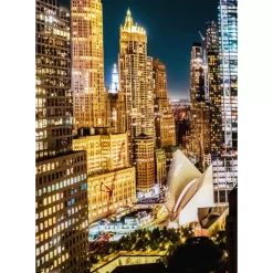 Bilder-KARE Design Glasbild Skyline Night 150X100Cm