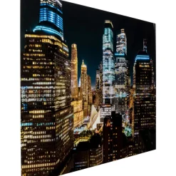 Bilder-KARE Design Glasbild Skyline Night 150X100Cm