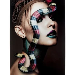 Bilder-KARE Design Glasbild Snake Girl 80X120Cm