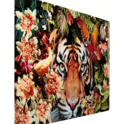 Bilder-KARE Design Glasbild Tiger On Hunt 150X100Cm