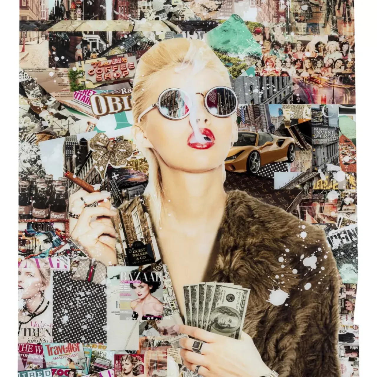 Bilder-KARE Design Glasbild Trendy Shopper 120X150Cm