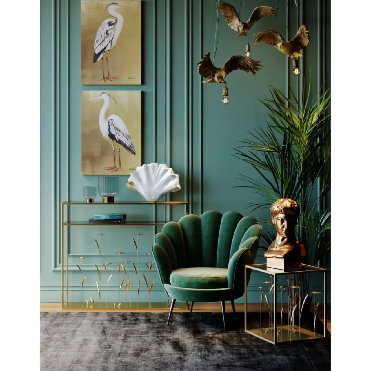 Hängeleuchten-KARE Design Hangeleuchte Animal Owl Gold