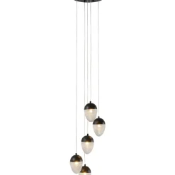 Hängeleuchten-KARE Design Hangeleuchte Frozen 5 Schwarz Matt O35Cm