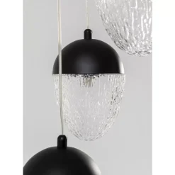 Hängeleuchten-KARE Design Hangeleuchte Frozen 5 Schwarz Matt O35Cm
