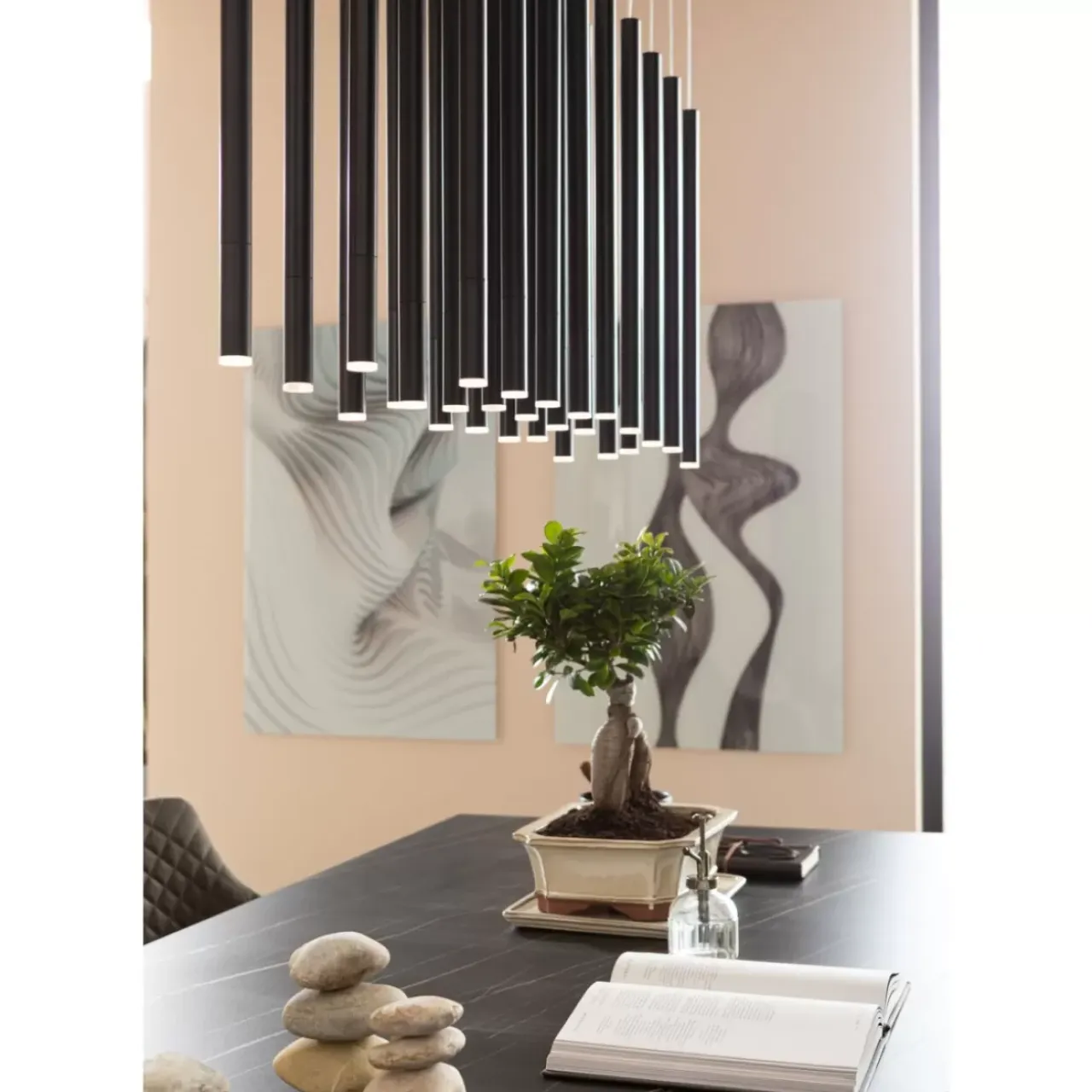 Hängeleuchten-KARE Design Hangeleuchte Living Vegas Schwarz Matt Led 120Cm