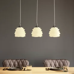 Hängeleuchten-KARE Design Hangeleuchte Ruffle Dining Weis