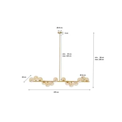 Hängeleuchten-KARE Design Hangeleuchte Scala Balls Brass 150Cm