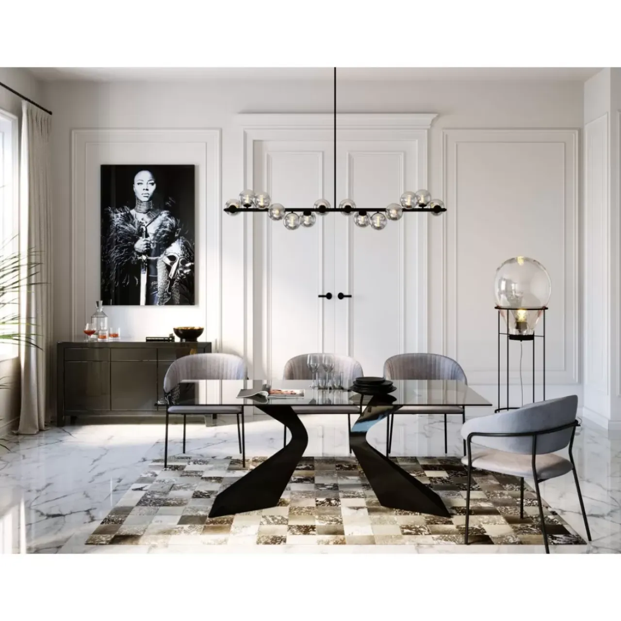 Hängeleuchten-KARE Design Hangeleuchte Scala Balls Schwarz 150Cm