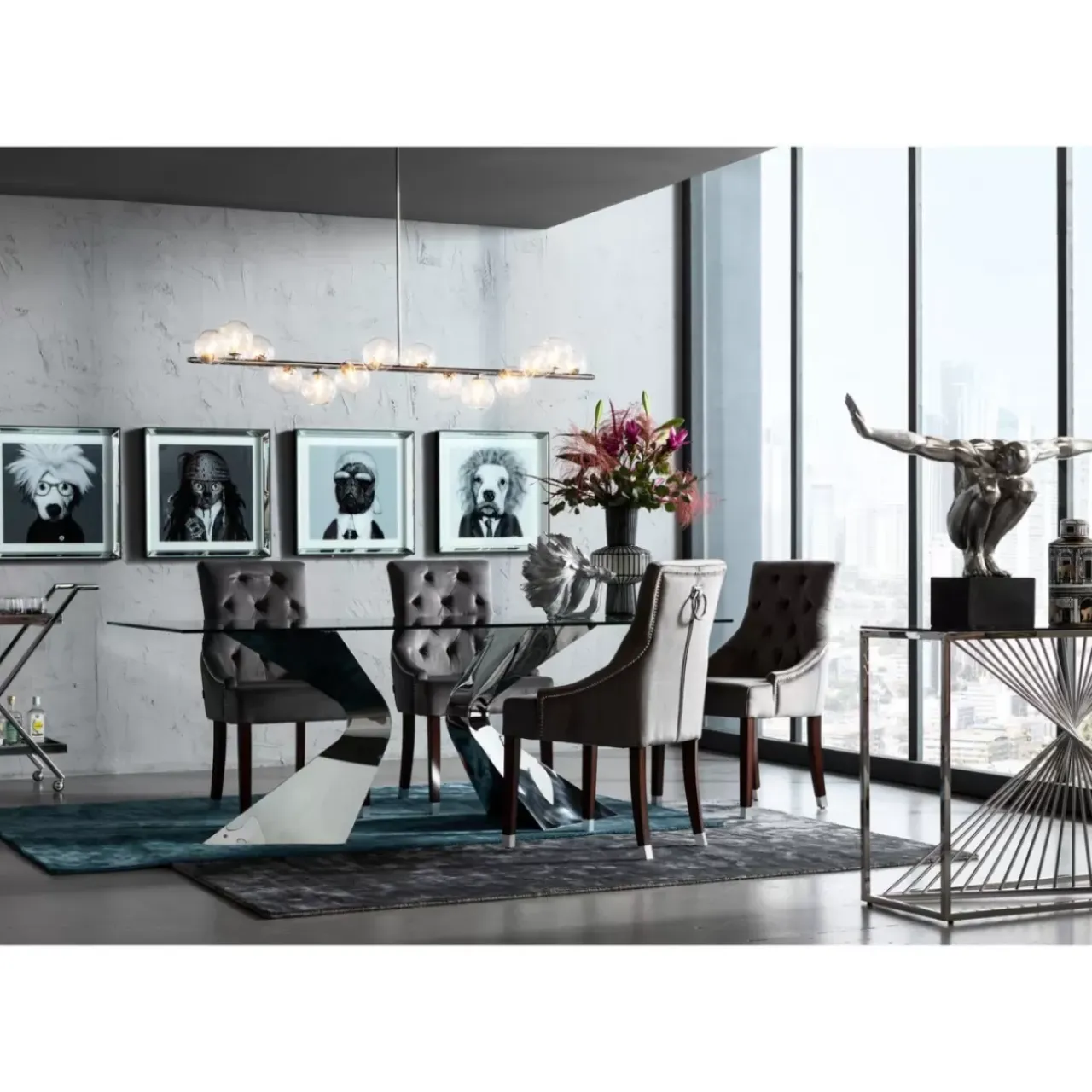 Hängeleuchten-KARE Design Hangeleuchte Scala Balls Chrome 150Cm