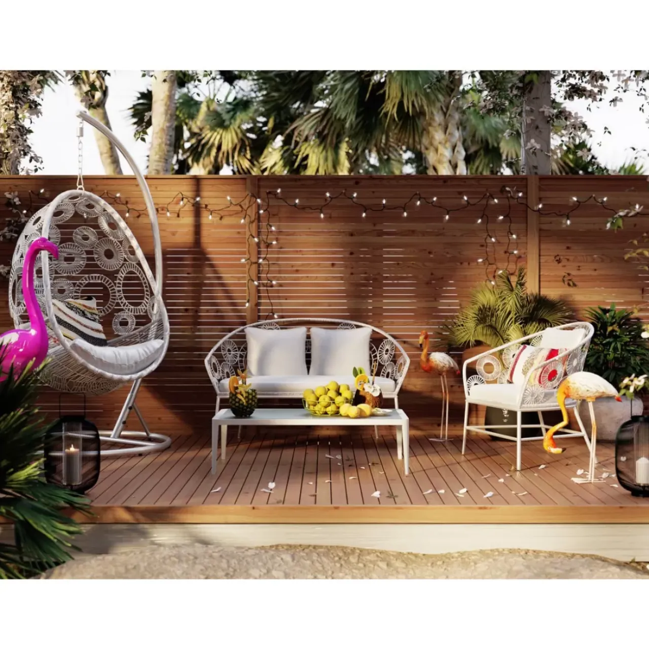 Outdoormöbel-KARE Design Hangesessel Ibiza Weiss