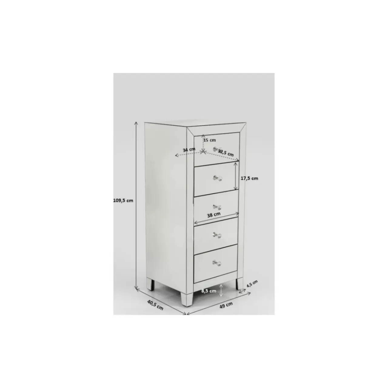 Kommoden & Sideboards-KARE Design Hochkommode Luxury 5 Schube