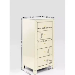 Kommoden & Sideboards-KARE Design Hochkommode Luxury Champagne 5 Schube