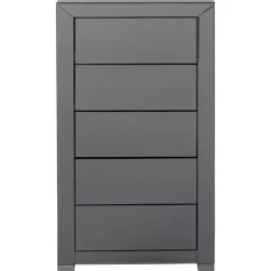 Kommoden & Sideboards-KARE Design Hochkommode Luxury Push 5 Schube Grau
