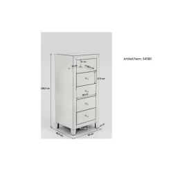 Kommoden & Sideboards-KARE Design Hochkommode Luxury Push 5 Schube Grau