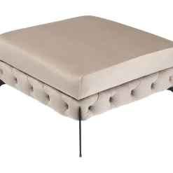 Sitzbänke-KARE Design Hocker Bellissima Velvet Beige 80Cm