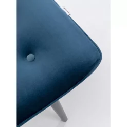 Sitzbänke-KARE Design Hocker Black Vicky Velvet Petrol 46X59Cm