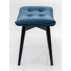 Sitzbänke-KARE Design Hocker Black Vicky Velvet Petrol 46X59Cm