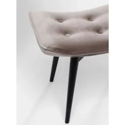 Sitzbänke-KARE Design Hocker Black Vicky Velvet Grau 46X59Cm